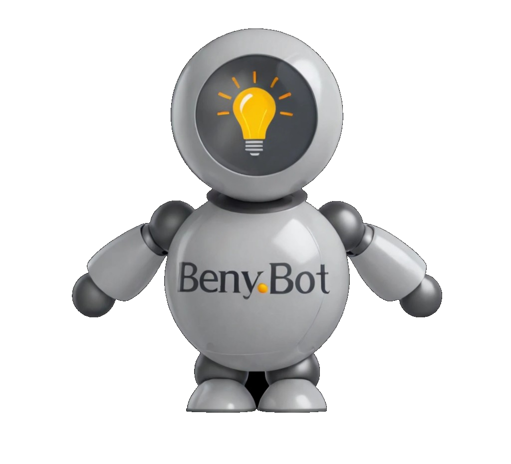 Beny.Bot, robô 3D com lâmpada, IA proprietária da IAT.