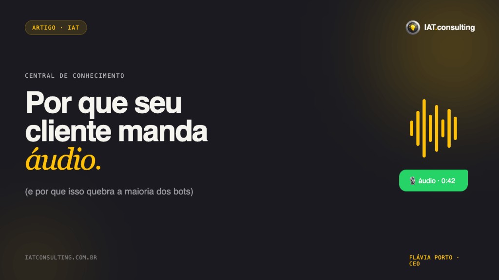 Capa do artigo: Por que seu cliente manda áudio (e por que isso quebra a maioria dos bots).